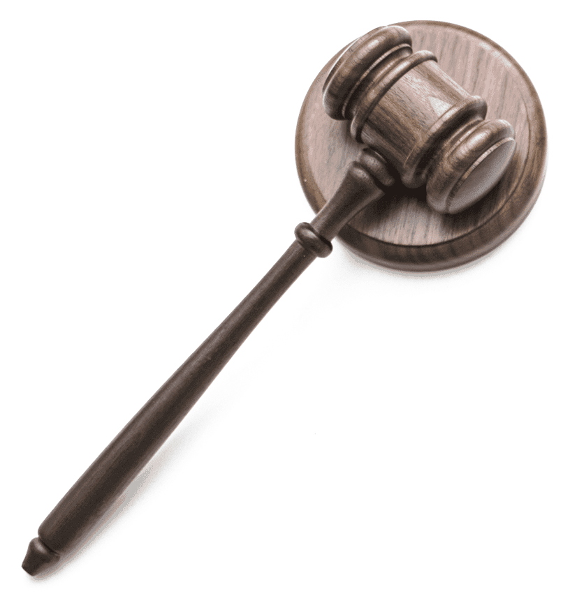 Gavel on a wooden base